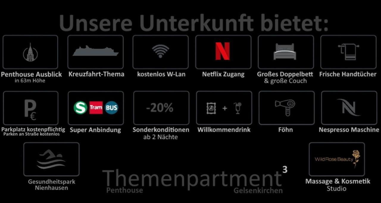 Themenpartment Himmel Und Mehr Penthouse Apartment Gelsenkirchen Bagian luar foto